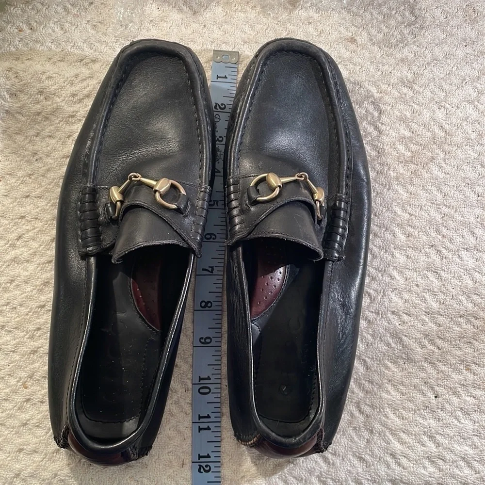 Gucci Horse Bit Driving Loafers Black & Brown Leather Protective Soles